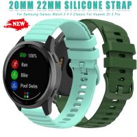 yiqtft 20MM 22MM Wave Silicone Strap For Samsung Galaxy Watch 3 4 5 40/44mm Gear S3 Classic Sport Watchband Bracelet For Huawei Gt3 Pro