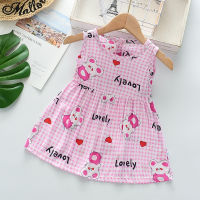 Kids Pajama Princess Girls Silk Cotton Baby Girl Nightgown Big Girls Night Dress Long Sleeve Home Cartoon Print Dress 2-7y