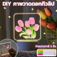 【Bestmix】แสงกลางคืน DIY พร้อมปากกาลบได้ แบบสร้างสรรค์ เขียนซ้ําได้ ของขวัญวันเกิด ไฟตกแต่งบ้าน USB การชาร์จ