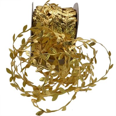 [AYIQ Flower Shop] 2ชิ้น10เมตรพวงมาลัยหวายทำมือใบเถาใบไม้ทองทำด้วยมือของตกแต่งพวงหรีดแต่งงานดอกไม้ปลอมพวงมาลัยหวาย
