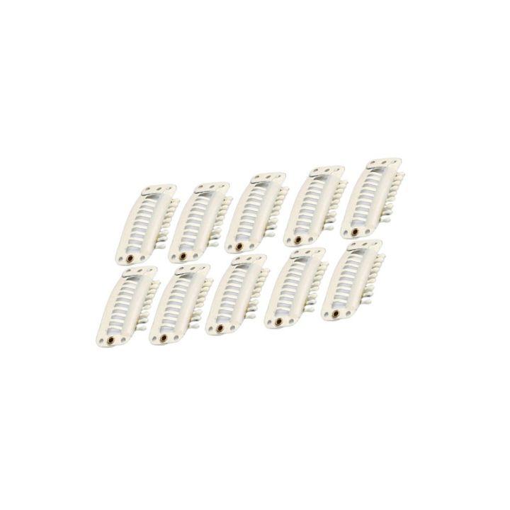 10 PCS/Set Hair Extension Clips Snap Metal Clips With Silicone Back For  Clip in Human Hair Extensions Wig Comb Clips