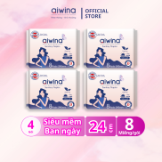 Aiwina 4-Pack sanitary napkins 24cm daytime running thin soft pack 8 PCs