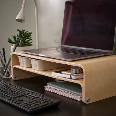 ที่วางแล็ปท็อป/จอคอมพิวเตอร์, ไม้เบิร์ช, เนื้อไม้แท้ ขนาด 52x26 ซม. Laptop/computer monitor holder, birch wood, size 52x26cm.