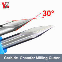 YZH เครื่องตัด Chamfer Milling อลูมิเนียมคาร์ไบด์ HRC55 30องศา,เครื่องเจียระไนร่อง V ร่อง2 3 4 5 6 8 10มม.