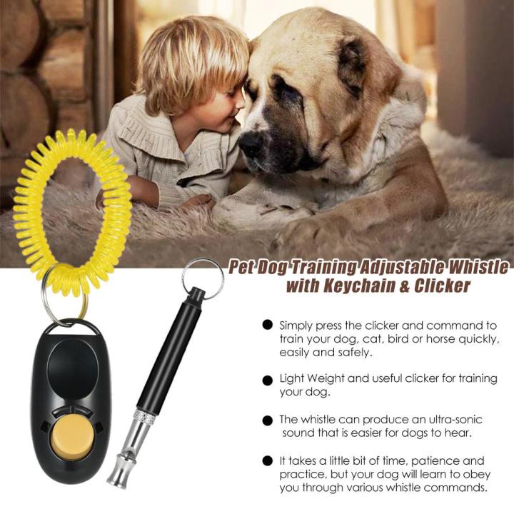 นกหวีดไล่หมาใหม่ฝึกสุนัขนกหวีดแบบที่ปรับได้-ultrasonic-dog-whistle-พร้อมพวงกุญแจสำหรับสุนัขสัตว์เลี้ยง-clicker-silent-สุนัข-bark-เชือกควบคุมการฝึกสุนั