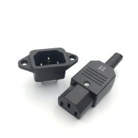 【YF】 10A US AC250V 3pin IEC C13 Power Supply plug socket Adapter male   female jack Rewirable cable wire connector