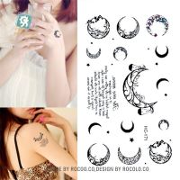 Body Art Sex Products Waterproof Temporary Tattoos For Men Women Simple Black Moon Design Flash Tattoo Sticker HC1171