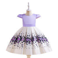 [In stock] สาวเจ้าหญิงโบว์บินแขนชุด children gown ชุดเดรสพิมพ์ลายวันเกิดเด็ก