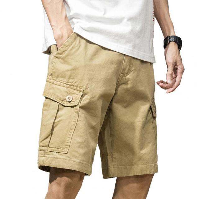 🩳🩳 Multi Pockets Button Flying Summer Shorts Mid Rise Solid Color