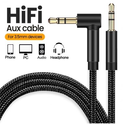 3.5mm Jack Audio Cable 90 Degree Elbow Male to Straight Male Speaker Aux Wire For Samsung Xiaomi MP3/4 Video Adapter Cord