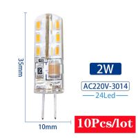 10ชิ้น/ล็อต G4โคมไฟ LED 2W 3W 4W 5W 7W 9W AC 12V 220V 2835/3014SMD โคมไฟฮาโลเจนแทนไฟเทียนสำหรับสปอตไลท์