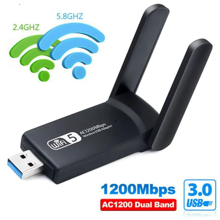 USB 3.0 1200Mbps Wifi Adapter Dual Band 5GHz 2.4Ghz 802. 11AC RTL8812BU ...