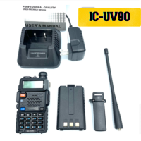 วิทยุสื่อสาร IC-UV90 เครื่องดำ รุ่นยอดนิยมขายดี แสดงผล 2 ช่อง 136-174 MHz. กำลังส่งแรง 10 วัตต์ ส่งแรง รับดี เสียงชัด