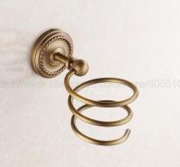 ♘✕㍿ High Quality Antique Brass Hair Dryer Holder Rack Bathroom Shelf Wall-Mounted European Brass Bathroom Accessories zba272