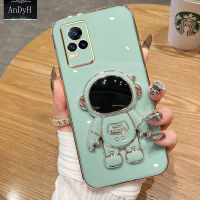 AnDyH 2022 New Design For Vivo V21E 4G Y73 2021 Case Luxury 3D Stereo Stand Bracket Astronaut Fashion Cute Soft Case