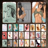 สาวการ์ตูนป้ายโลหะ Erogenous Girls ดีบุกโปสเตอร์ House Wall ตกแต่ง Vintage Plaque แผ่นดีบุก Man Cave Decor ยอดนิยม Sign