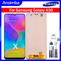 Ansimba หน้าจอ TFT ขนาด6.4นิ้วสำหรับ Samsung Galaxy A30 SM-A305F ชิ้นส่วนจอสัมผัสแอลซีดีของเครื่องแปลงดิจิทัลอะไหล่ซัมซุง Samsung Galaxy A30แอลซีดี A305