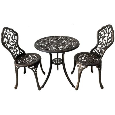 2 seater table set (1 table, 2 chairs) outdoor, Table: 60x60x64 cm. Chair: 38x36x83 cm.