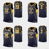 ยอดนิยม เสื้อกีฬาบาสเก็ตบอล ลาย YP2 22-23 NBA Jersey Indiana Pacers Nesmith Nembhard Hill Mathurin สีกรมท่า สําหรับผู้ชาย และผู้หญิง PY2