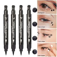 2 In1 Eyeliner Stamp Eye Wing Stamp Starry Liquid Eyeliner Pencil Stamp Triangle Seal Eye Liner Waterproof Quick Dry Cosmetics