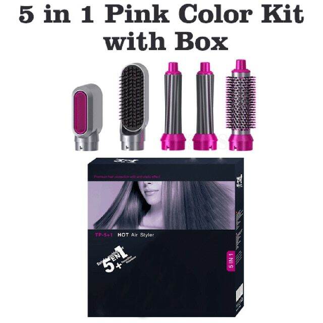 Hair Curler 5 In 1 Hot Air Styler Ceramic Hair Dryer Brush Spinning And