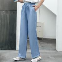 COD DSGERTRYTYIIO ⚡All-Match Drawstring Loose Denim Wide-Leg Pants Casual Fashion WomenS Pants