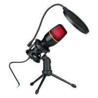 USB RGB Light Computer Video Condenser Microphone Conferencing Noise Reduction Microphone (Black)