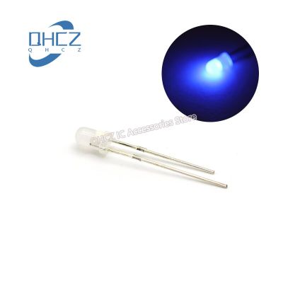 100pcs 3MM blue light fog-like long feet F3 frosted LED lamp beads light-emitting diode light cube dedicated Electrical Circuitry Parts