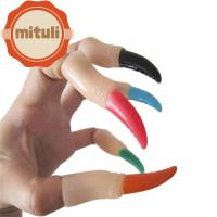 MITULI 5PCS/set นิ้วมือปลอม นิ้วปลอมแม่มดซอมบี้ สีดำ/ สีแดง สีสันสดใส ปลอกนิ้วฮาโลวีน นิ้วปลอมซอมบี้ น่ากลัวมากๆ คอสเพลย์ปาร์ตี้ซัพพลาย