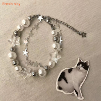 Fresh sky สร้อยข้อมือลูกปัดมุกเพทายคริสตัลสไตล์ฮาราจูกุสำหรับผู้หญิงสร้อยข้อมือสร้อยข้อมือสวยงามแนววินเทจแฟชั่นสำหรับเป็นของขวัญ