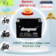 Ắc quy khô xe máy DONGNAI PTZ9 - 12V, 9Ah. Spacy, Attila, Shark, Excel