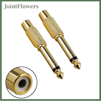 JointFlowers 2PC 6.35mm 1/4 "MONO MALE JACK TO RCA FEMALE plug Audio ADAPTER CABLE Converter