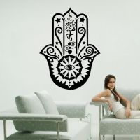 [COD] Cross-border hot style living room bedroom background decoration painting personalized palm flower eyes culture motto wall customization