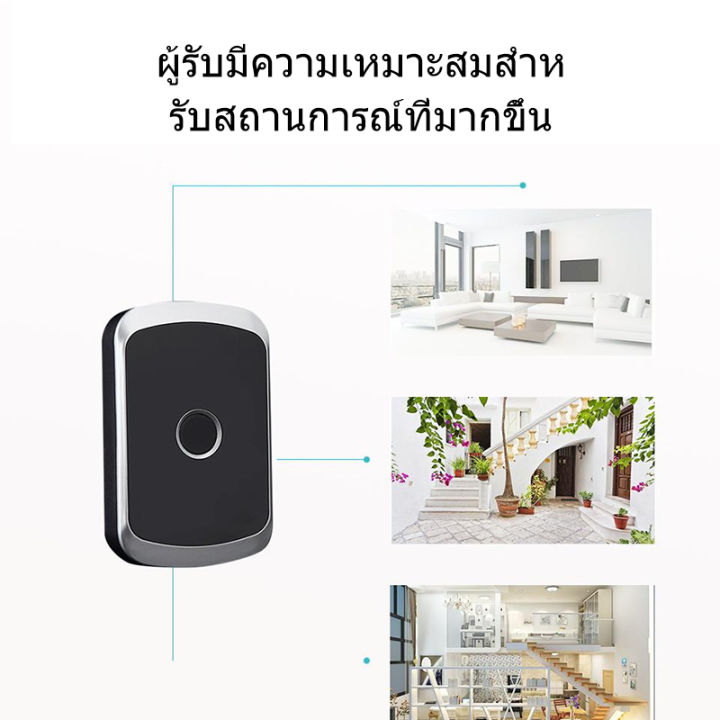 1-2-วันจัดส่งที่รวดเร็ว-wireless-door-bell-waterproof-doorbell-300m-smart-doorbell-3-volume-36-tones-door-chime-us-plug-db06