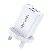 WK WP-U119 10W USB คู่อะแดปเตอร์ที่ชาร์ตพกพาสำหรับเดินทางปลั๊ก UK (มีในสต็อก)