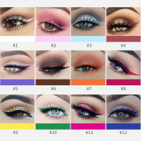 12pcssets colord eyeliner color delineadores de ojos glitter color WHIT Eye liner make up Set Tolls cosmetic wholesale