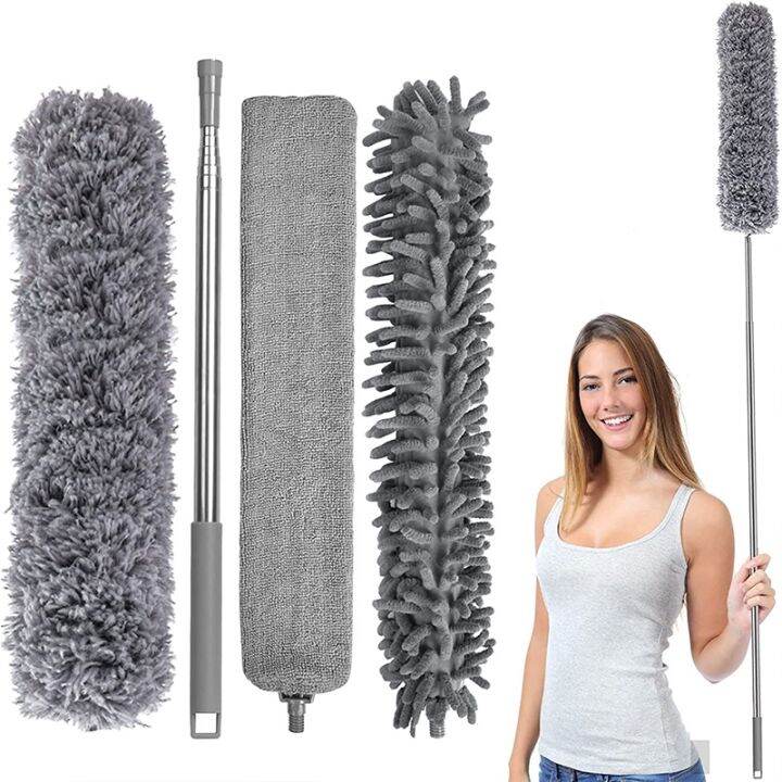 4 In 1 Microfiber Duster Set Extractable 280cm Extra Long Handle ...