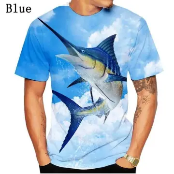 Fishing T Shirt Style Casual Digital Fish 3D Print T-Shirt Men