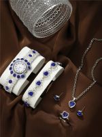 【YF】✾  and fashionable womens bracelet watch 4-piece set of heart-shaped rhinestone