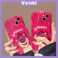 VENKI - For iPhone 14 Pro Max iPhone TPU Curved Edge Wave Case iPhone Case Soft Case Cute Pink Bear Compatible with iPhone 13 Pro max 12 Pro Max 11 xr xs max 7Plus 8Plus