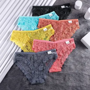 3pcs/set Sexy Panties Women G-string Thong Lace Underwear Pantys Low-waist Female  Underpants Mesh Perspective Briefs Lingerie