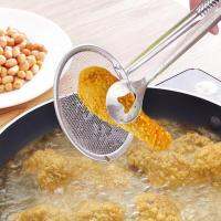 Stainless Steel Clamp Strainer Set Kitchen Tools Multi-functional Spoon With Clip Food Kitchen Oil-Frying Salad BBQ Filter