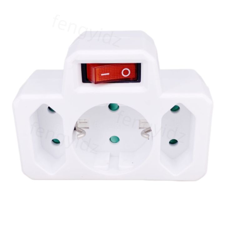 cw-extend-socket-with-on-off-16a-250v-2-pin-european-grounding-expansion-extension-plug-converter