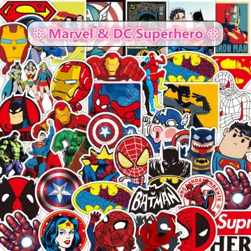 Marvel And DC Stickers - 50 Pc Waterproof Superhero Stickers