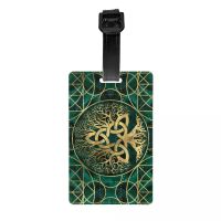 【DT】 hot  Tree Of Life With Triquetra Luggage Tag Vikings Suitcase Baggage Privacy Cover ID Label