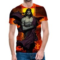 2023 In stock New Religious Jesus T-shirt Men 3D Print Cross Knight Casual Summer Short Sleeve Unisex Hip Hop Top，Contact the seller to personalize the name and logo