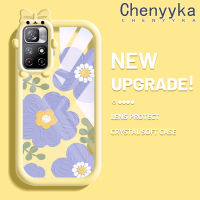 เคส Chenyyka สำหรับ Xiaomi Poco M4 Pro 5G Redmi Note 11 5G Note 11T 5G Note 11T 5G Note 11S 5G เคสจิตรกรรมภาพการ์ตูนดอกไม้หลากสีน่ารักใสเคสมือถือเลนส์กล้องถ่ายรูปปิศาจน้อยเคสนิ่มกันกระแทกซิลิโคน