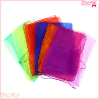[มอนไลน์] ผ้าพันคอประสาทสัมผัส6ชิ้นสีรุ้งผ้ากอซสำหรับบัลเล่ต์ยิมนาสติกเต้นเด็ก