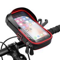 Bike Handlebar Bag Bicycle Phone Holder MTB Cycling Bike Head Tube Bag Waterproof Case Touch Screen Cycling Phone Holder Pouch