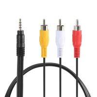 1M 3.5สายเสียบมม. ถึง3 Rca อะแดปเตอร์ Aux สายเคเบิลตัวผู้เป็นตัวสายเคเบิลเสียงวิดีโอสื่อโสตทัศน์สำหรับลำโพง Laptv สายเคเบิลลำโพงเสียง